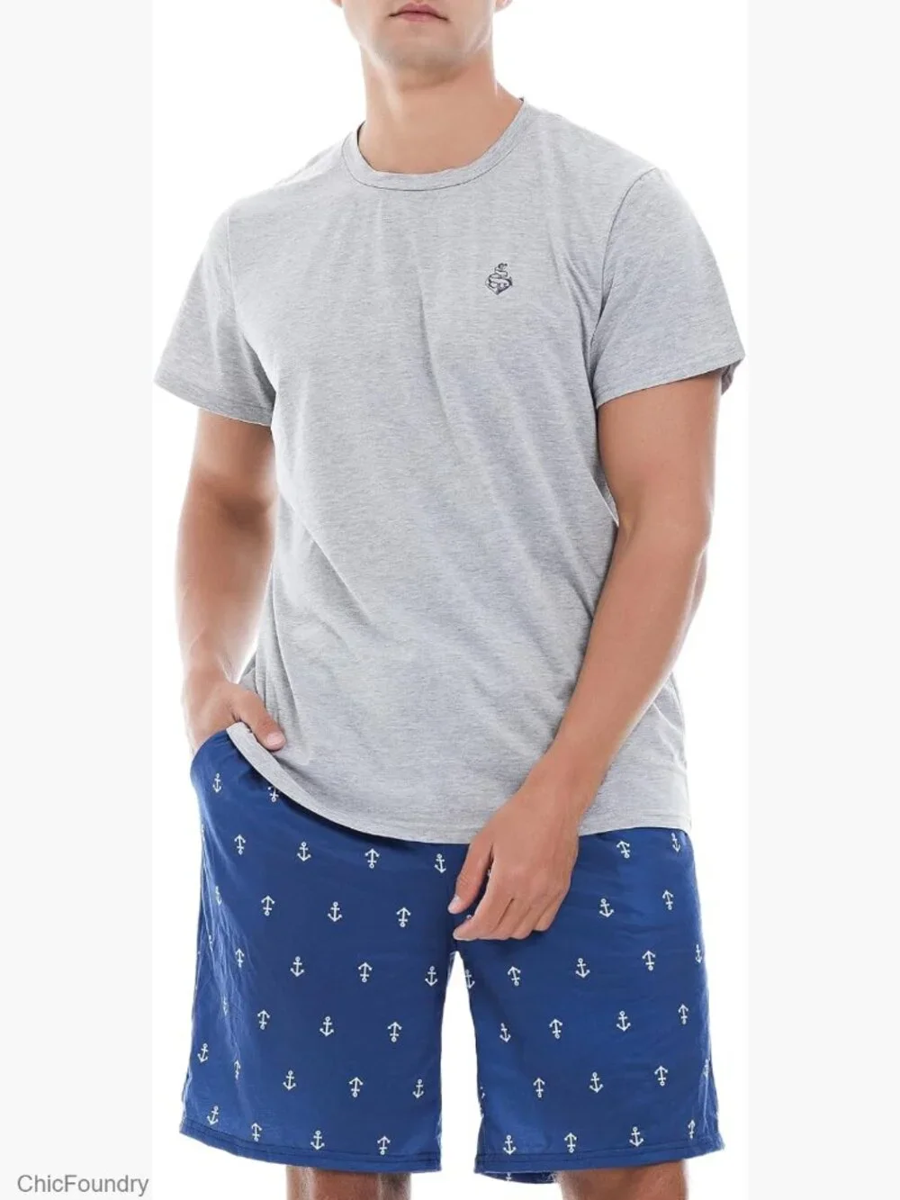 Men's Pajama Set Short or Long Sleeve 2 Piece with Pockets